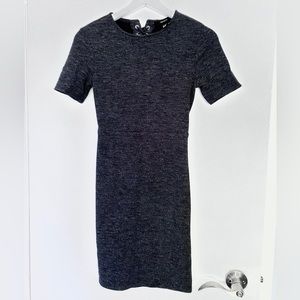 F21 Grey Knit Lace-Up Bodycon Dress
